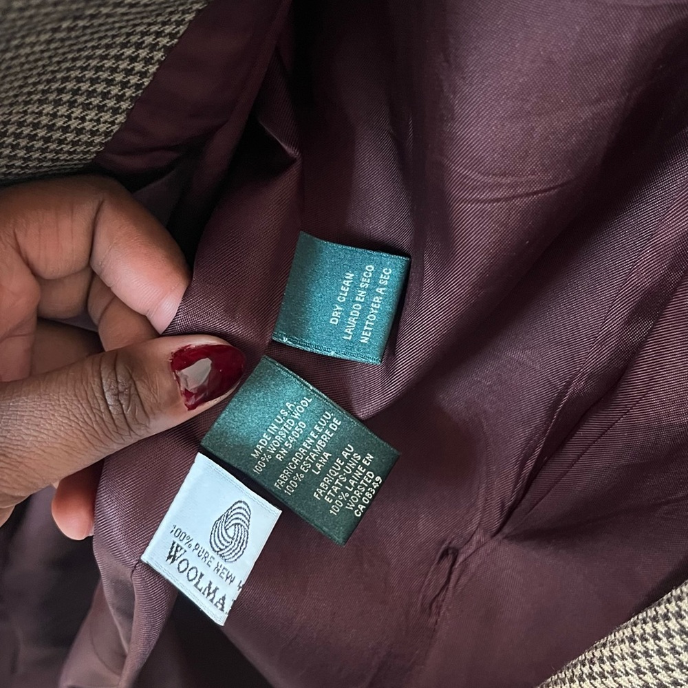 Ralph Lauren Double-Breasted Blazer in Brown Check - Picture 3 of 4